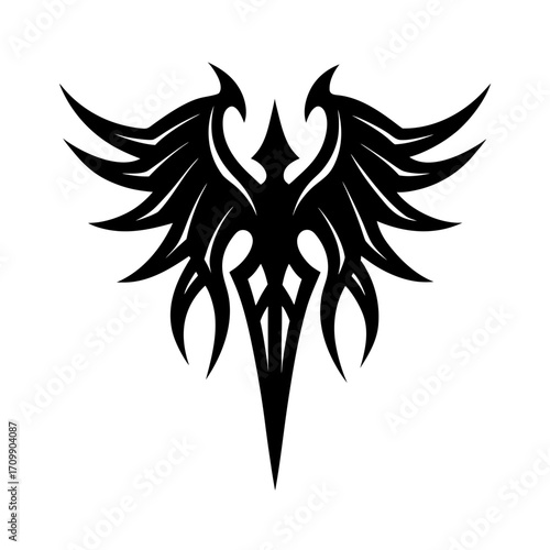 gothic forearm motif dark angel wings with Syme