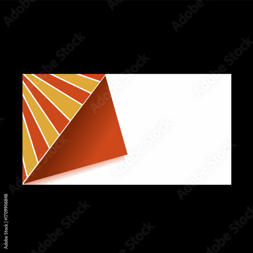 Geometric Art Featuring Bold Orange Shapes on a Dark Background