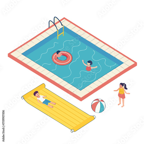 Isometric private pool
