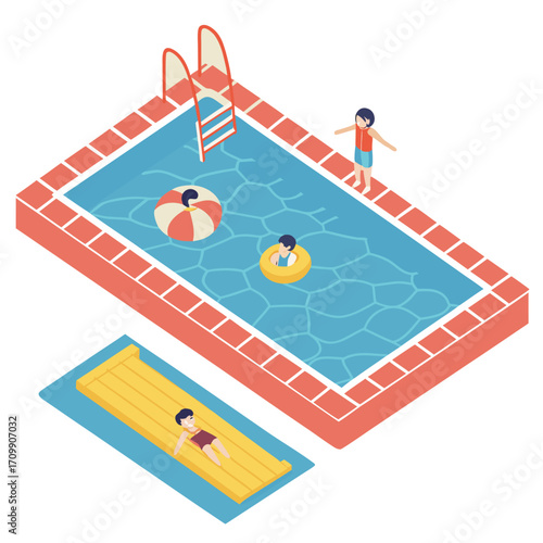 Isometric private pool
