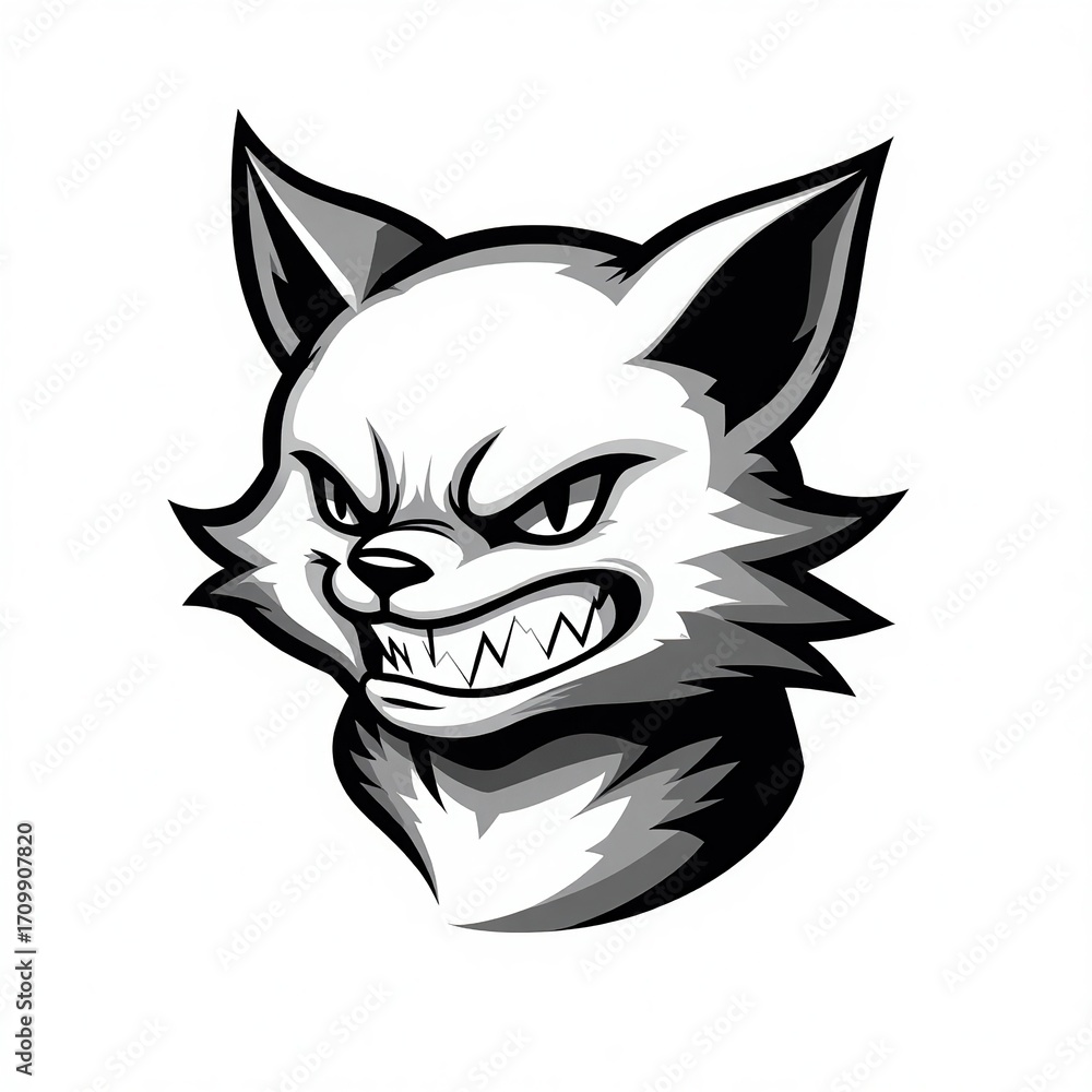 Obraz premium Cool Black Cat Mascot Sticker