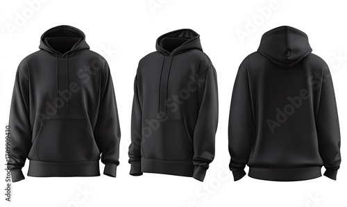 Blank black hoodie mockups