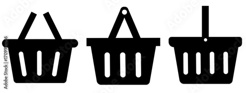 Shopping basket icon. Shopping basket icons set isolated on a white background.