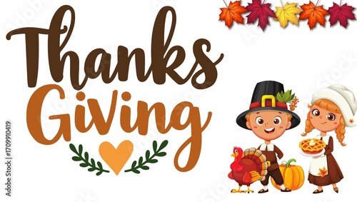 Traditional Thanksgiving Day celebration with festive autumn decorations, roasted turkey, pumpkins, candles, and seasonal food on a wooden table. Warm and cozy holiday atmosphere representing family g