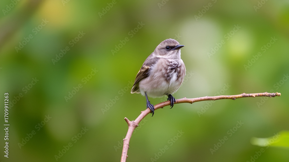 Naklejka premium A Says Phoebe perched on a small branch