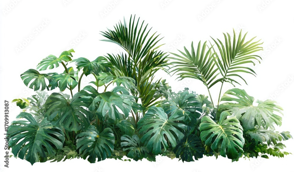 Obraz premium Lush tropical foliage cluster (3)