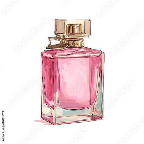 Vector illustration of a perfume bottle isolated on a white background