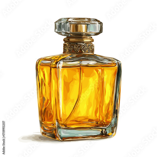 Vector illustration of a perfume bottle isolated on a white background