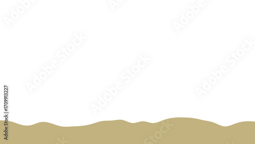 Minimalist landscape featuring smooth, undulating tan dunes against a clean white sky, conveying tranquility and spaciousness. Ideal for natural backdrops or design.