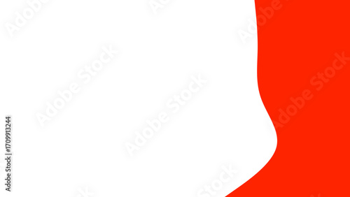 Dynamic abstract background featuring a vibrant red and clean white space separated by a smooth, elegant curve, ideal for modern designs.
