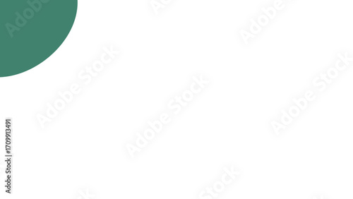 Minimalist design with a dark teal quarter circle on a crisp white background, providing clean copy space. Ideal for modern branding, business presentations, or lifestyle content.