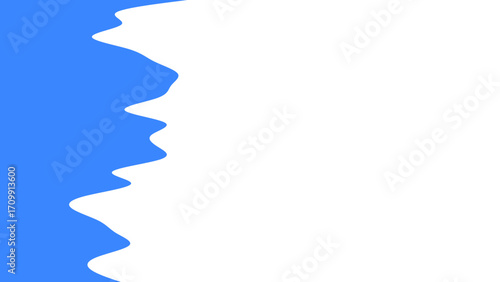 Dynamic abstract background with a vibrant blue wavy edge on crisp white, perfect for design templates, presentations, or digital layouts.