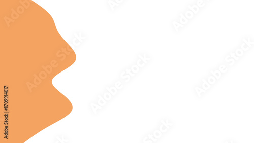 Abstract orange wavy shape on a crisp white background, perfect for modern graphic design, branding, presentations, or creative overlays. Clean, minimalist aesthetic.