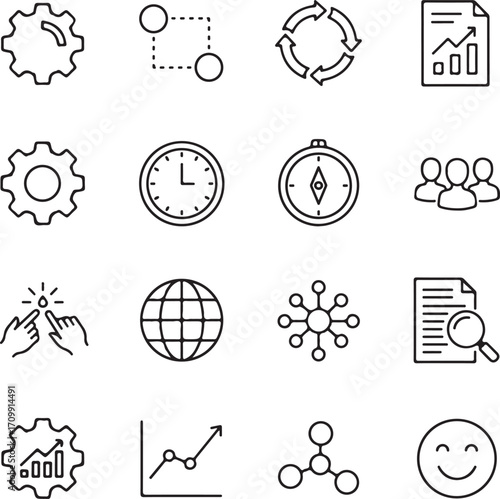 Workflow and business process icons