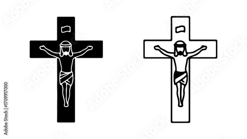 Crucifixion depiction of Jesus Christ on the cross religious symbol.
