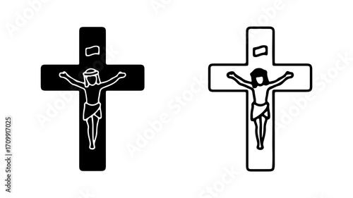 Crucifixion of Jesus Christ on the cross religious symbol.