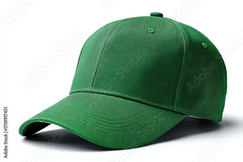 Bright green baseball cap, angled view (1)