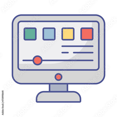 Computer Vector Icon which can easily modify or edit