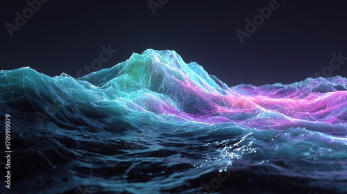 Columbus Day Cybernetic Ocean Waves