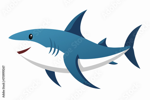 shark cartoon isolated on white