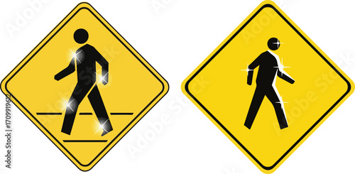 Reflective Pedestrian Crossing Warning Signs