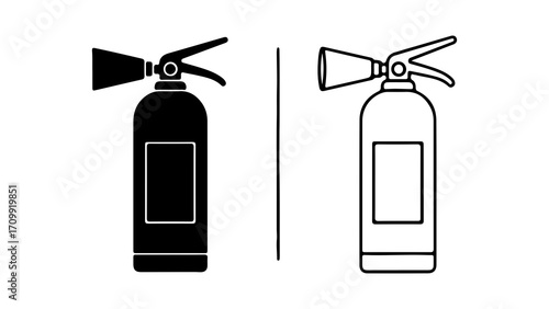 Fire extinguisher illustration showing safety equipment for emergency situations and fire protection.