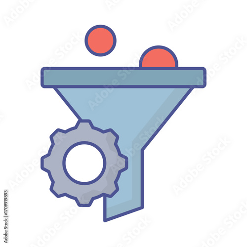 Data funnel Vector Icon which can easily modify or edit