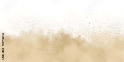 Abstract dust cloud explosion isolated on transparent background