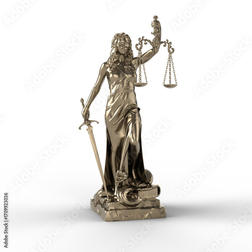 Lady Justice Statue. 3d illustration.