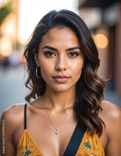 Woman portrait, urban setting