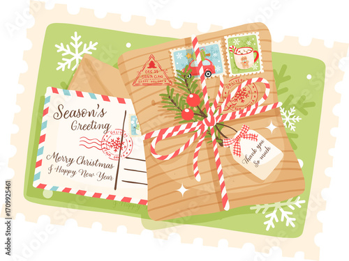 Season’s Greeting Christmas Postage Stamp