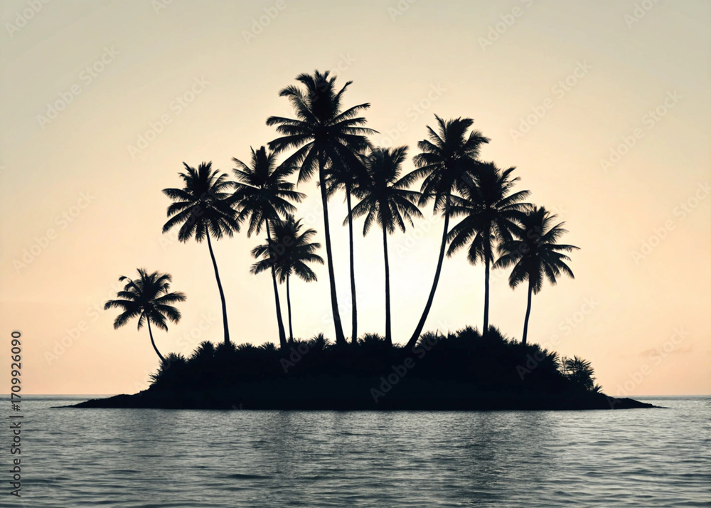 Obraz premium tropical beach with palm trees