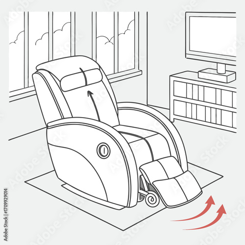 Vector illustration of an empty dentist's office with medical equipment and a dental chair