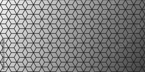 seamless geometric cubical 3D graphic design pattern. Dark Minimalist 3D Lit Transparent Cubes Grid Pattern. Cube seamless background. Vector illustration. Vector seamless geometric hexagon pattern.