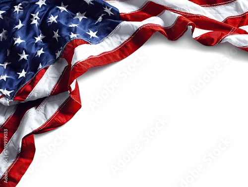 American flag draped, corner view (2)