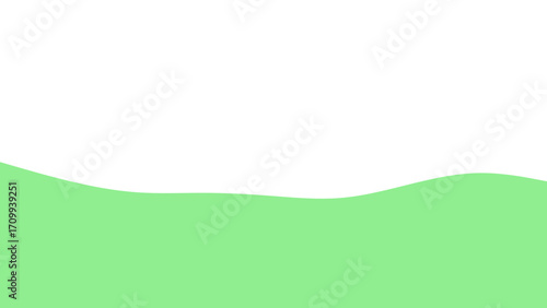 Abstract wavy light green shape on a pristine white background. Ideal for clean designs, minimalistic templates, or refreshing nature-inspired themes.