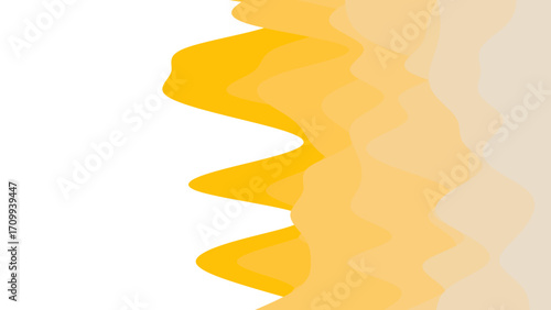 Abstract graphic design featuring warm wavy yellow and beige shapes on a clean white background, creating a serene and modern composition ideal for various creative projects.