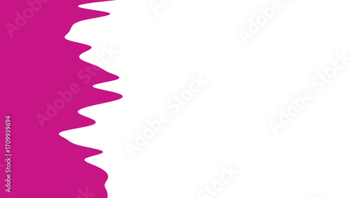 Vibrant magenta abstract wavy border on a clean white background, offering modern graphic appeal and copy space for design projects.
