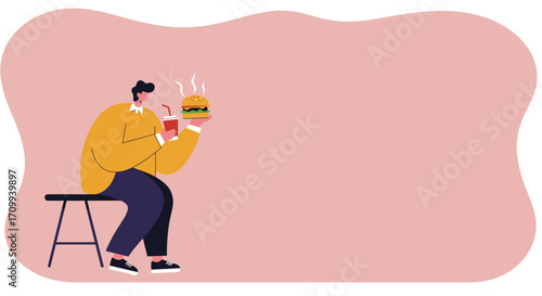 Person working remotely, multitasking with laptop and smartphone in a modern, minimalist setting. Represents digital communication, remote work, and connected lifestyle.