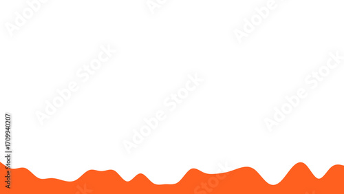 Abstract orange wavy border on a clean white background, ideal for modern design projects, presentations, or digital layouts. Simple and versatile graphic element for text or branding.
