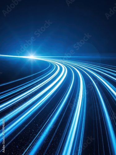 Dynamic light trails in urban setting digital art night scene futuristic concept