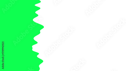 Vibrant green wavy border on a clean white background, ideal for fresh, natural, or eco-friendly graphic designs, conveying growth and flow.