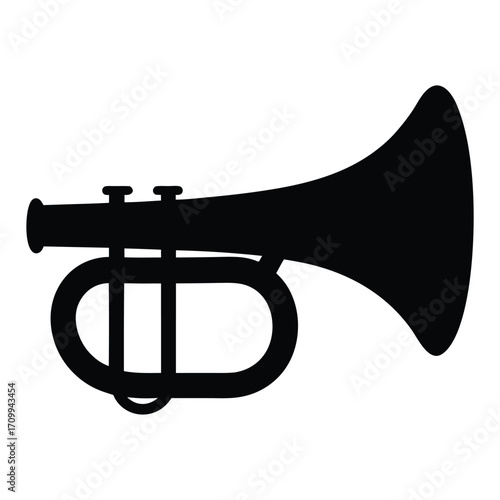 Download this black trumpet vector illustration for music lovers and musicians graphic design projects