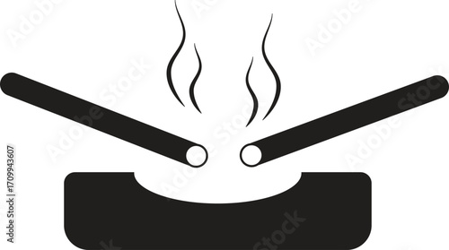 Simple Illustration of Food Cooking on a Stovetop