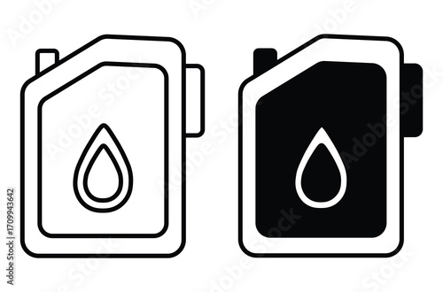 Lubricant Symbol: A detailed graphic of two oil containers in contrasting colors, each bearing a prominent droplet symbol, signifying the essence of lubrication and its crucial role in the machinery.