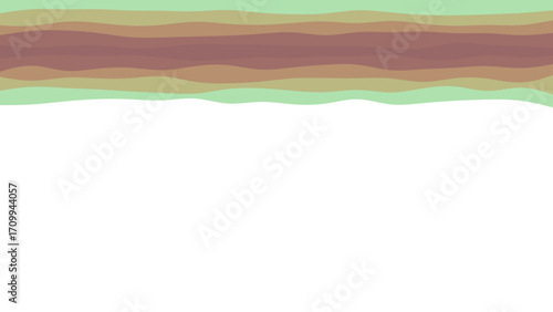 Abstract wavy stripe background featuring earthy tones of green, brown, and maroon with ample white space for text or design, perfect for modern presentations or digital art.