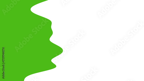 Abstract green wavy shape on a clean white background, creating a fresh, organic design element. Ideal for modern presentations, advertising, or web graphics.