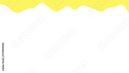 Bright yellow wavy border on a clean white background, ideal for modern design, advertisements, or cheerful presentations. Features abstract simplicity.
