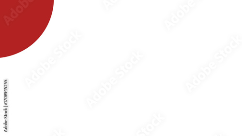 Minimalist design featuring a vibrant red circle segment on a clean white background, perfect for modern graphics, branding, and abstract concepts.