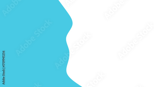Abstract blue wavy shape on a clean white background, creating a modern and minimalist design with ample copy space. Ideal for corporate branding, presentations, or digital layouts.